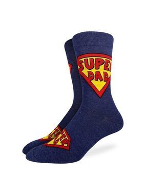 🇨🇦 Good Luck Sock Men's Super Dad Patterned Blue‎ Socks
